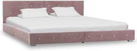 Vidaxl Rama łóżka różowa tapicerowana aksamitem 180 x 200 cm 2935229
