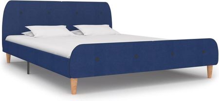 Vidaxl Rama łóżka niebieska tapicerowana tkaniną 160 x 200 cm 2935386
