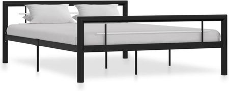 Vidaxl Rama łóżka czarno-biała metalowa 120 x 200 cm 2937056