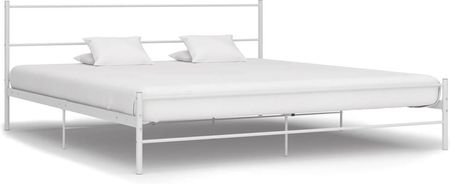 vidaXL Rama łóżka biała metalowa 180 x 200 cm 2937106