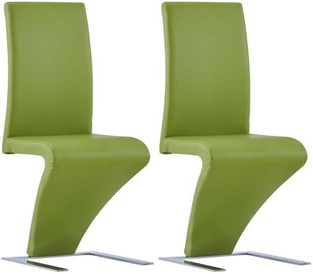 vidaXL Krzesła o zygzakowatej formie 2 szt. zielone sztuczna skóra 2935830