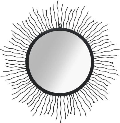 vidaXL Lustro ścienne w kształcie słońca 80 cm czarne 2930963