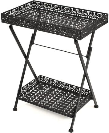 vidaXL Składany stolik w stylu vintage metalowy 58x35x72 czarny 2930979