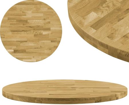 vidaXL Okrągły blat do stolika z litego drewna dębowego 44 mm 900 mm 2931019