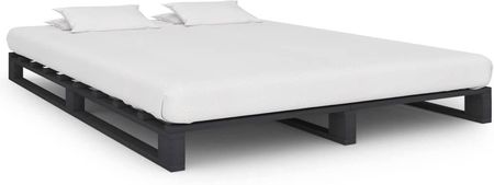 Vidaxl Rama łóżka z palet szara lite drewno sosnowe 120 x 200 cm 2937398