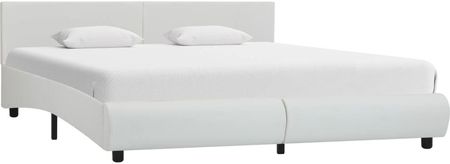 Vidaxl Rama łóżka biała sztuczna skóra 180 x 200 cm 2937513