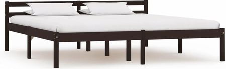 Vidaxl Rama łóżka ciemnobrązowa lite drewno sosnowe 160 x 200 cm 2936282