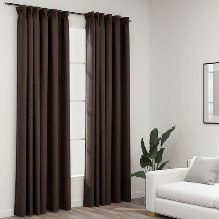 Vidaxl Zasłony stylizowane na lniane 2 szt. taupe 140x245 cm 2964013