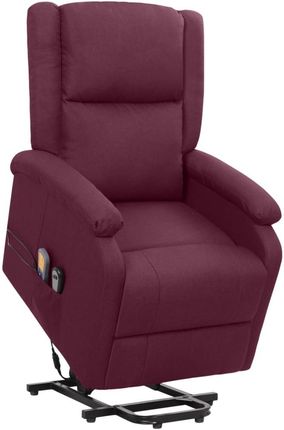 vidaXL Masujący fotel podnoszony rozkładany fioletowy tkanina 2967972