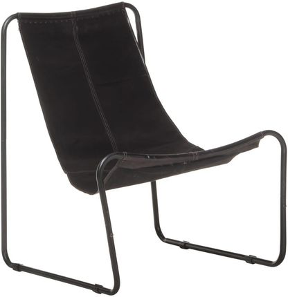 vidaXL Krzesło wypoczynkowe czarne skóra naturalna 2965068