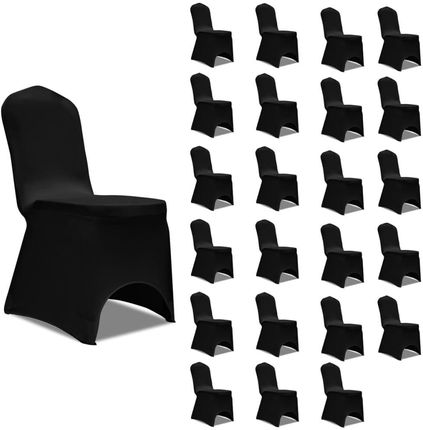 vidaXL Elastyczne pokrowce na krzesła czarne 24 szt. 2940215