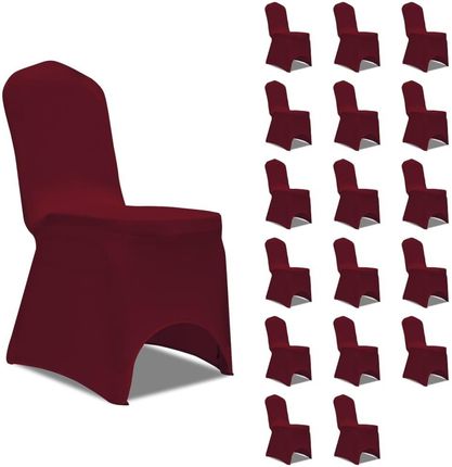 Vidaxl Elastyczne pokrowce na krzesła burgundowe 18 szt. 2940217