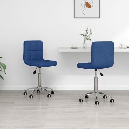 vidaXL Obrotowe krzesła stołowe 2 szt. niebieskie obite tkaniną 2970875