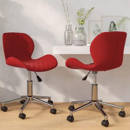 vidaXL Obrotowe krzesła stołowe 2 szt. winna czerwień aksamitne 2971262