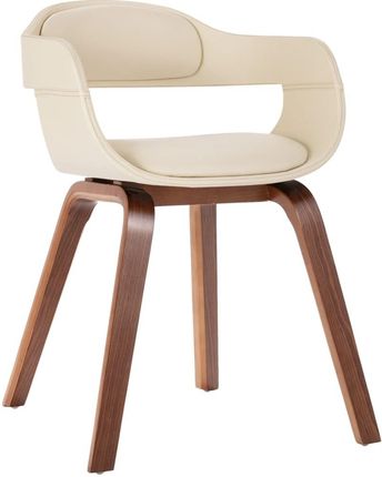 Vidaxl Krzesło stołowe białe gięte drewno i sztuczna skóra 2966863