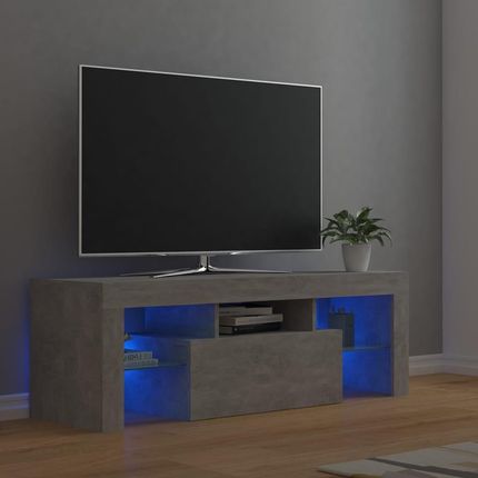 Vidaxl Szafka pod TV z oświetleniem LED szarość betonu 120x35x40 cm 2982146