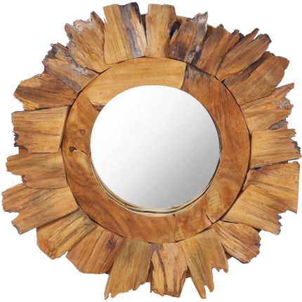 vidaXL Lustro ścienne 40 cm drewno tekowe okrągłe 2992954