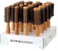 Olivia Garden Bamboo Touch, zestaw szczotek do modelowania z włosia z dzika, display, 16szt.