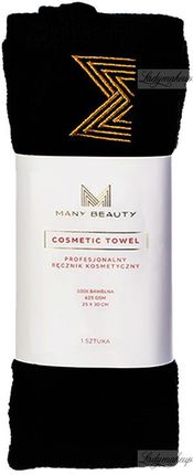 MANY BEAUTY - Cosmetic Towel - Profesjonalny ręcznik kosmetyczny 25x30 cm - Czarny