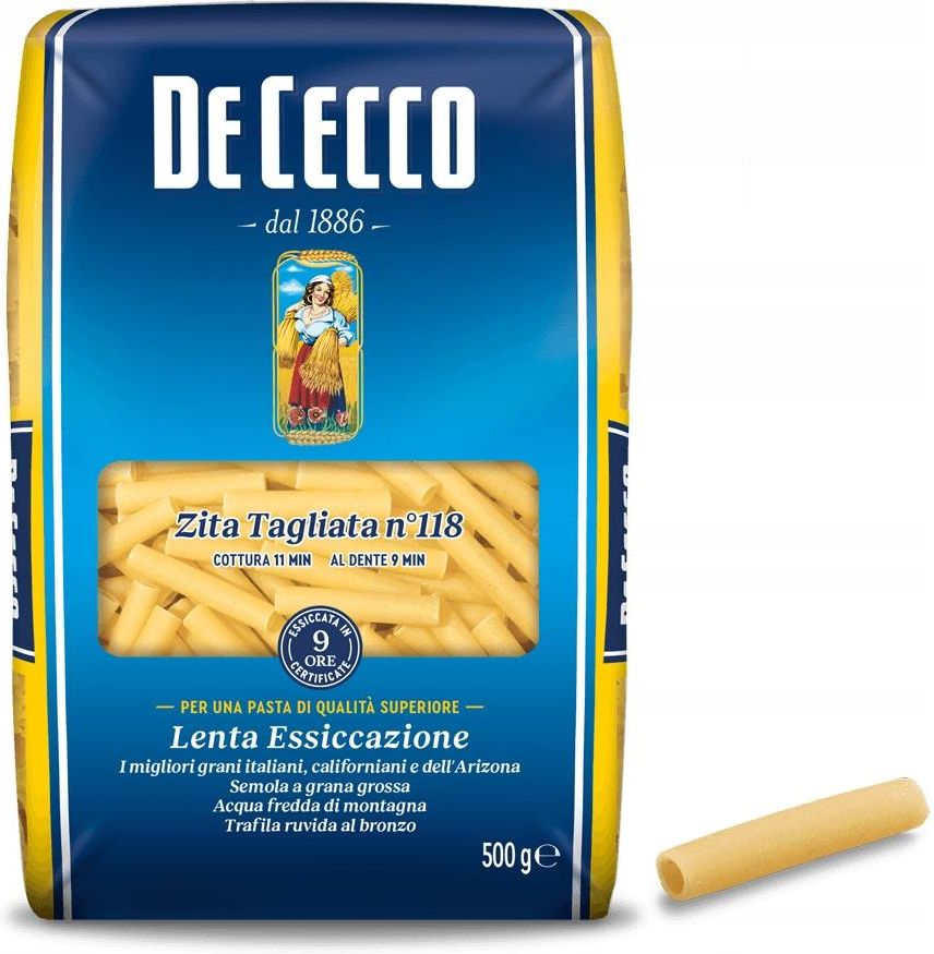 Zdjęcie De Cecco Makaron Zita Tagliata N118 500g Pasta - Gdańsk