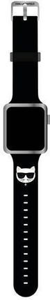 Karl Lagerfeld Pasek KLAWLSLCK Apple Watch 42/44/45mm czarny/black strap Silicone Choupette Heads (73837)