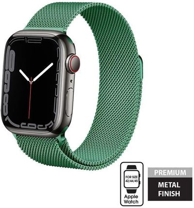 Crong Milano Steel – Pasek ze stali nierdzewnej do Apple Watch 42/44/45 mm (zielony) (224556)