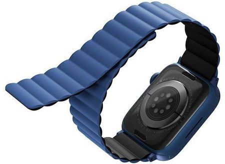 UNIQ pasek Revix Apple Watch Series 4/5/6/7/SE 40/41mm. Reversible Magnetic czarny-niebieski/black-blue (225393)