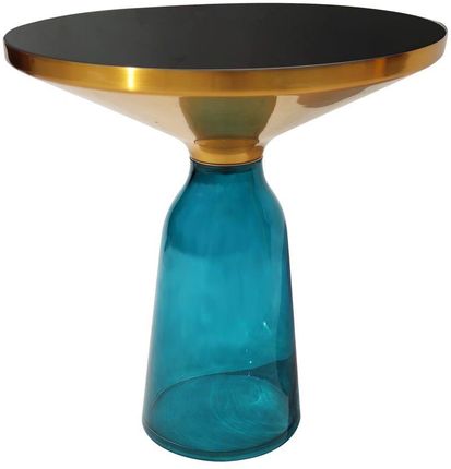 Artehome Bottle Table Stolik Kawowy Niebiesko Złoty Osadzony Na Szklanej Nodze 50 53 Cm 90949