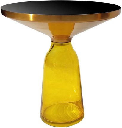 Artehome Bottle Table Stolik Kawowy Żółto Złoty Osadzony Na Szklanej Nodze 50 53 Cm 90951