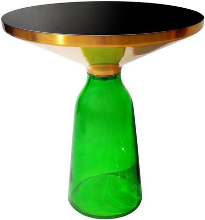 Artehome Bottle Table Stolik Kawowy Zielono Złoty Osadzony Na Szklanej Nodze 50 53 Cm 91047