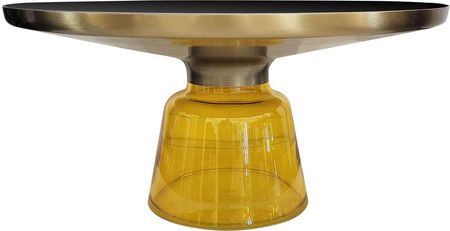 Artehome Bottle Table Stolik Kawowy Żółto Złoty Osadzony Na Szklanej Nodze 75 37 Cm 94215