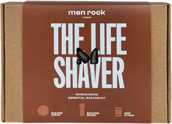 Men Rock Uk The Life Shaver Sandalwood, Zestaw Do Golenia Brody, Krem, Pędzel, Stojak - Zestawy do golenia