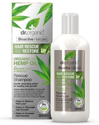 Dr Organic Szampon Do Włosów Z Mlekiem Konopnym Dr. Bioactive Haircare Hemp Oil Rescue Shampoo 265 ml