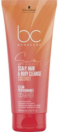 Schwarzkopf Professional Szampon Do Skóry Głowy Włosów I Ciała Bonacure Sun Protect 3 In 1 Scalp Hair & Body Cleanse Coconut 200 ml
