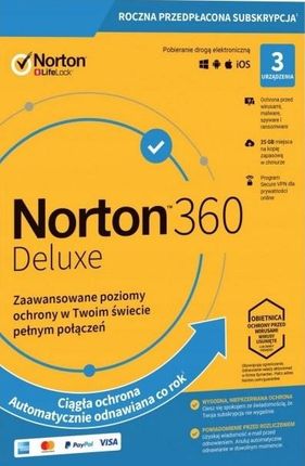 Symantec Norton 360 Deluxe 3 Pc / 6 Miesięcy (21408734)