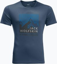 Jack Wolfskin Koszulka Turystyczna Męska Peak Graphic Niebieska 1807182 1383 002 - Bluzki trekkingowe