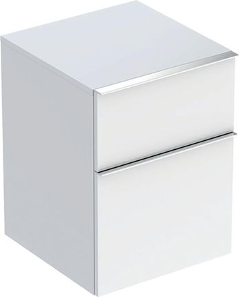 Geberit iCon Boczna szafka z dwoma szufladami 45x60x47,6cm biały/lakierowany na wysoki połysk chromowany z połyskiem (502315012)