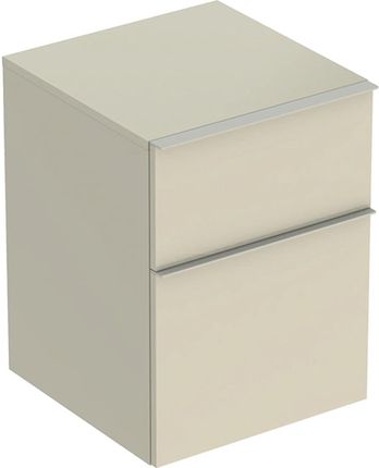 Geberit iCon Boczna szafka z dwoma szufladami 45x60x47,6cm szary piaskowy/lakierowany wysoki połysk szary piaskowy/matowy  (502315JL1)