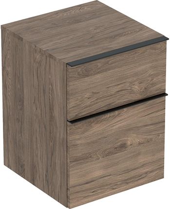 Geberit iCon Boczna szafka z dwoma szufladami 45x60x47,6cm orzech hickory/melaminowa struktura drewna lava/matowy (502315JR1)