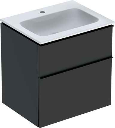 Geberit iCon slim umywalka z szafką z dwoma szufladami 60cm lava/lakier (502335JK1)