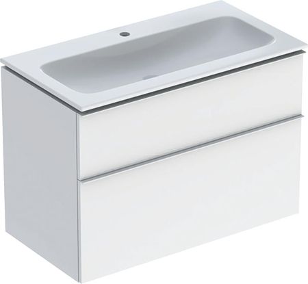 Geberit iCon slim umywalka z szafką z dwoma szufladami 90cm biały/lakier (502337011)