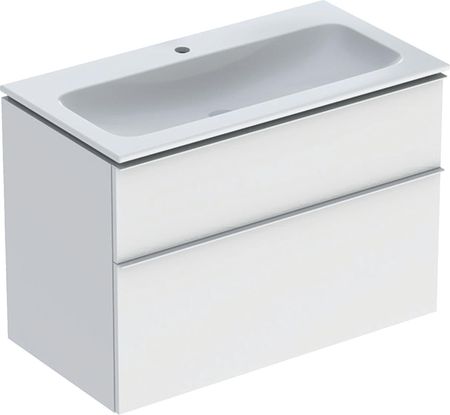 Geberit iCon slim umywalka z szafką z dwoma szufladami 90cm biały/lakier (502337013)