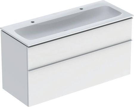 Geberit iCon slim umywalka z szafką z dwoma szufladami 120cm biały/lakier (502338013)