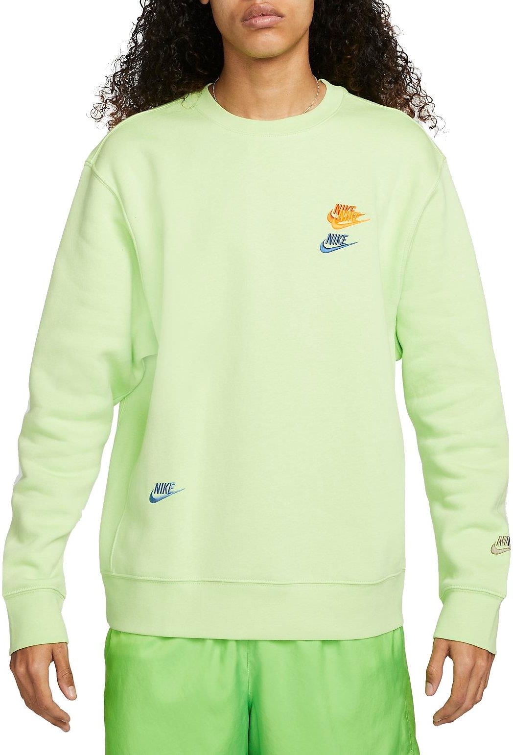 Nike Bluza Sportswear Sport Essentials+ Men'S Brushed Back Crew Zielony