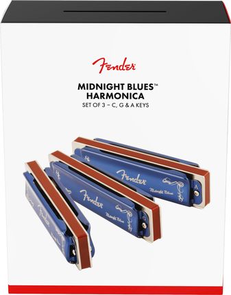 Fender Midnight Blues Harmonicas - 3-Pack with Case