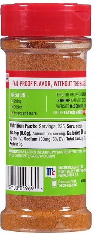 McCormick Cajun Seasoning 141g.