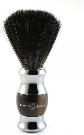 Edwin Jagger 21SB362CR Imitation Horn & Chrome Pędzel do golenia z czarnym włosiem syntetycznym 1szt.