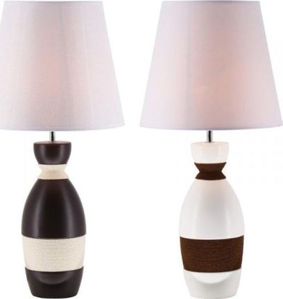 Dkd Home Decor Lampa stołowa Lampa stołowa Poliester Ceramika Sznurek (2 pcs) (30 x 30 x 61 cm) (S3021038)