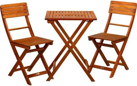 Emaga Stilist Zestaw Bistro Ogrodowy 2 Krzesła + Stół Drewno