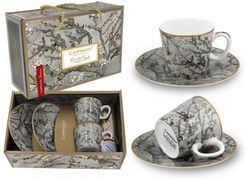 Carmani 2X Filiżanka Espresso Ze Spodkiem Van Gogh Kwitnący Migdałowiec Szary (8300711E62479)